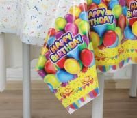 Скатерть полиэтиленовая 120х180см День рождения! 1/50