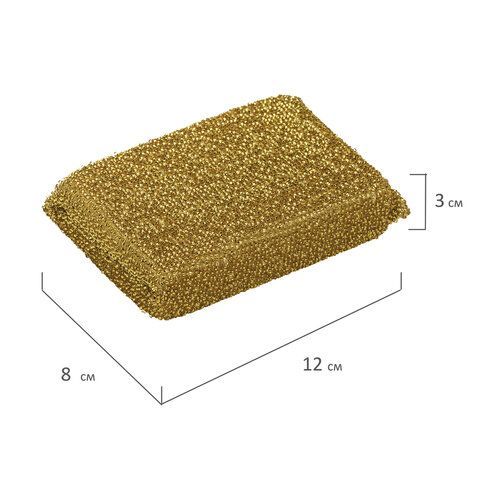 Губка бытовая (2шт) 115х78х28мм поролон в металлизированной оплетке Лайма 1/54 (клиент)