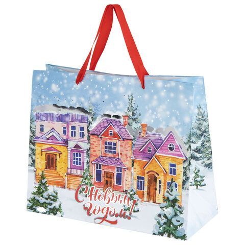 НГ Пакет подарочный бумажный (26х32х13) ассорти Winter Wonderland 1/12/144