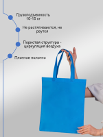 Сумка шоппер без молнии 35х40 синяя спанбонд 1/100 Сумка шоппер без молнии 35х40 синяя спанбонд 1/100