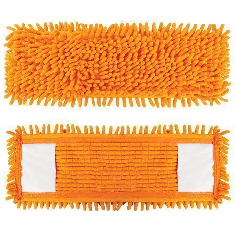 Насадка МОП плоская 40х10см ЛАЙМА карманы, ворсистая микрофибра, ворс 2см 1/12/36 (клиент)