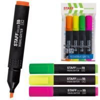 Текстмаркеры НАБОР 4шт 1-4мм ассорти STAFF STICK 1/48/288