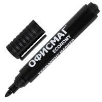 Маркер перманентный черный 3мм круглый наконечник ОФИСМАГ Economy 1/12
