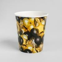 Стакан бумажный 250мл Черное золото, шары 10/10