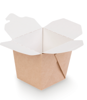 Контейнер бумажный для лапши WOK 560мл 66/90х80/104х102мм картон крафт лам OSQ Noodles L 35/420