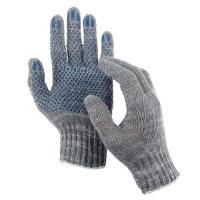 Перчатки спец двойные утепленные ПВХ точка серые/черные ЗИМА  5/200