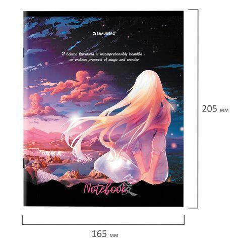 Тетрадь 48л А5 клетка обложка картон BRAUBERG Anime 1/10/100 Тетрадь 48л А5 клетка обложка картон BRAUBERG Anime 1/10/100