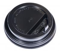 Крышка для бумажных стаканов d 90 мм с закрытым питейником черная РП 50/800