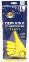 Резиновые перчатки с х/б напыл латекс хозяйств Aviora разм L 60гр 12/120