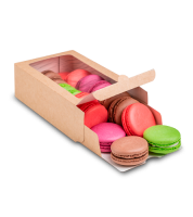 Коробка для макарун с окном 180х107х55мм OSQ MB 12 50/200