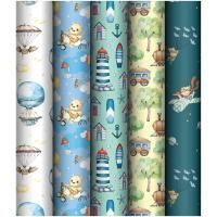 Бумага подарочная 70х100см 80г/м ассорти Meshu Мир техники 1/50 