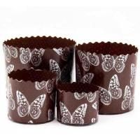 Форма бумажная для куличей d-110мм h-85мм Бабочки 1/1900