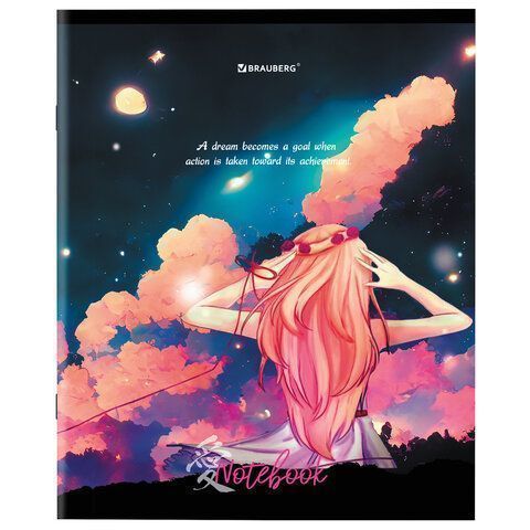 Тетрадь 48л А5 клетка обложка картон BRAUBERG Anime 1/10/100 Тетрадь 48л А5 клетка обложка картон BRAUBERG Anime 1/10/100