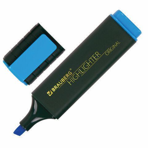 Текстмаркер голубой 1-5 мм скошенный наконечник BRAUBERG ORIGINAL 1/12/576 (Клиент)