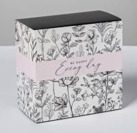 Подарочная коробка складная 14х14х8см Be happy 1/130 