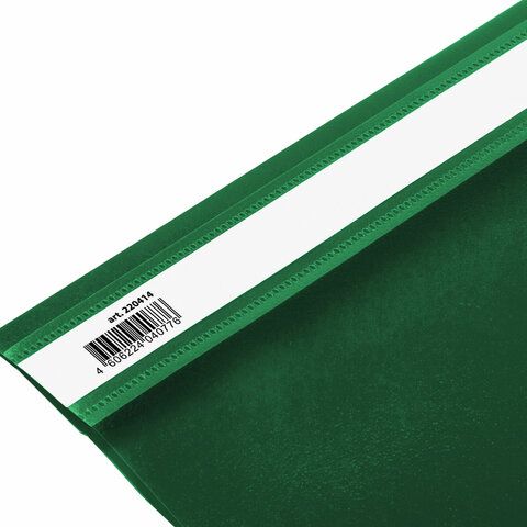 Папка скоросшиватель с прозр верхн лист BRAUBERG А4 зеленый 1/25/400