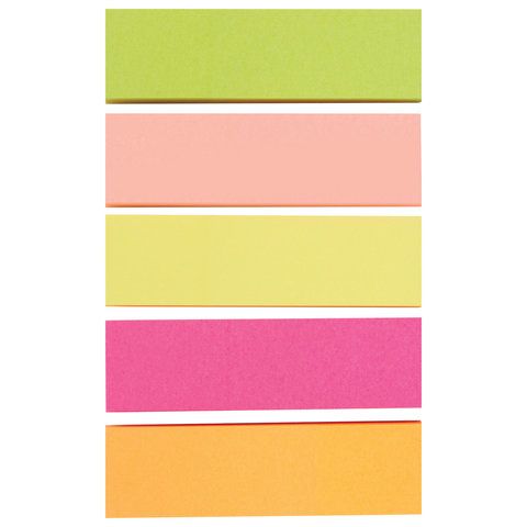 Закладки клейкие бумажные 50х14мм 5цв.х50л неон STAFF 1/60/720 (клиент)