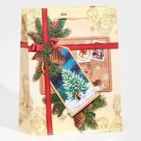 НГ Пакет подарочный ламинированный (18х23х8) С новым годом! 1/400