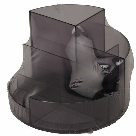 Подставка-органайзер 130х130х90мм 6 отделений серая ROUND Brauberg 1/8 (Клиент)