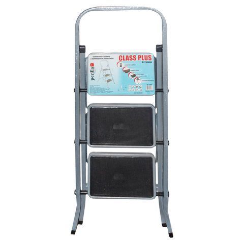 Стремянка стальная КЛАСС ПЛЮС, 3 ШИРОКИЕ СТУПЕНИ 20х30 см, верхняя площадка 69 см, до 120