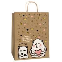 Пакет подарочный бумажный (35х26х15) крафт Друзья 1/250