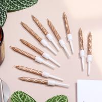 Свеча для торта с держателем 10шт шампань 1/50