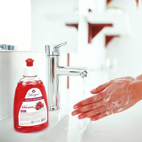 Мыло жидкое 300мл пуш-пул Малина МЕЛОДИЯ 1/24