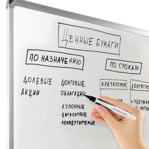 Маркер для доски черный 3мм стираемый SOFT LITE BRAUBERG 1/12