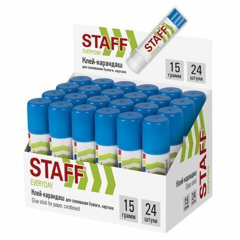 Клей-карандаш 15г STAFF 1/24/648