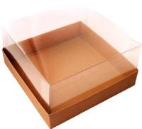 Коробка для торта 240х240х200 мм дно картон крафт 25/25