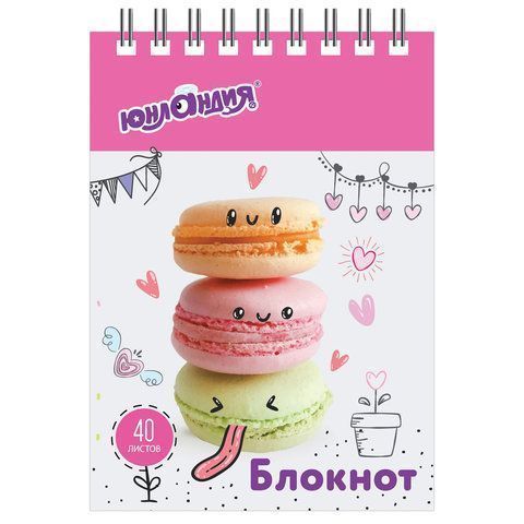 Блокнот 40л А7 75х105мм клетка гребень картон Юнландия Вкусности1 /120