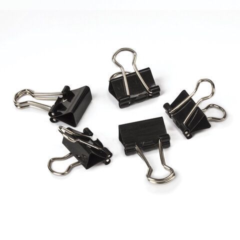 Зажимы для бумаг 15мм на 45л (12шт) черные в картонной коробке Staff 1/12/360