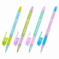 Ручка шариковая синяя масляная ассорти BRAUBERG GLASSY 1/12