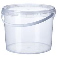 Ведро пищевое прозрачное 3,4л с крышкой 50/50