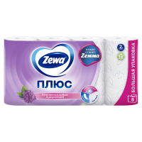 Туалетная бумага евро 2сл белая 8штх23м ZEWA Plus Сирень 1/12