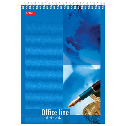 Блокнот 60л А5 145х205мм клетка спираль картон жесткая подложка HATBER Office Line 1/4/64 Блокнот 60л А5 145х205мм клетка спираль картон жесткая подложка HATBER Office Line 1/4/64