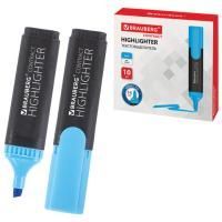 Текстмаркер голубой 1-5мм скошенный наконечник BRAUBERG CONTRACT 1/10