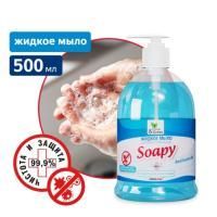 Мыло жидкое 500мл с дозатором антибактериальное Soapy Clean&Green 1/12