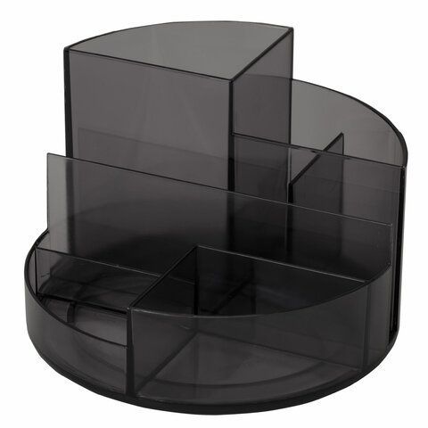 Подставка-органайзер 130х130х90мм 6 отделений серая ROUND Brauberg 1/8 (Клиент)