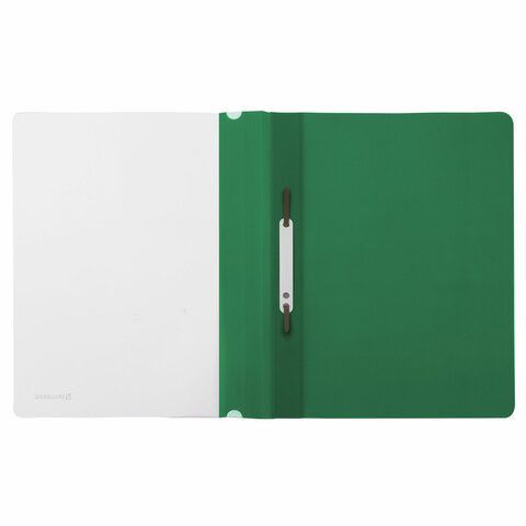 Папка скоросшиватель с прозр верхн лист BRAUBERG А4 зеленый 1/25/400