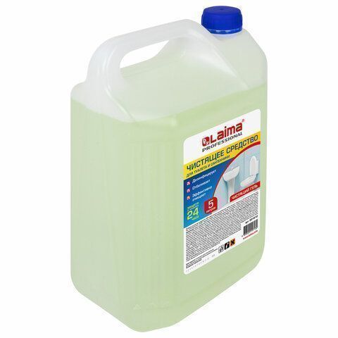 Средство жидкое 5л чистящее для уборки туалета ЛАЙМА PROFESSIONAL гель с отбел эффектом 1/4 (клиент)