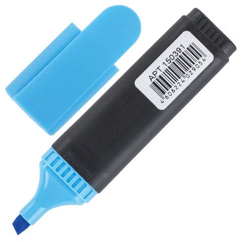 Текстмаркер голубой 1-5мм скошенный наконечник BRAUBERG CONTRACT 1/10