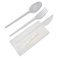 Набор одноразовой посуды №5 (вилка, столовая ложка, нож, зубочистка, салфетка) 1/300