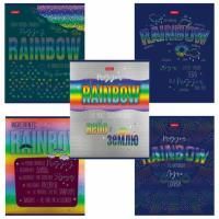 Тетрадь 48л А5 клетка металлизированный картон Rainbow HATBER 1/5/100