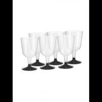 Бокал для вина 200мл прозрачный (черная ножка) 6/324