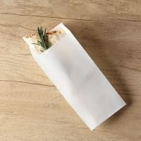 Пакет бумажный белый 220х90+40 35гр/м2 V-дно жиростойкий под шаурму 100/2500